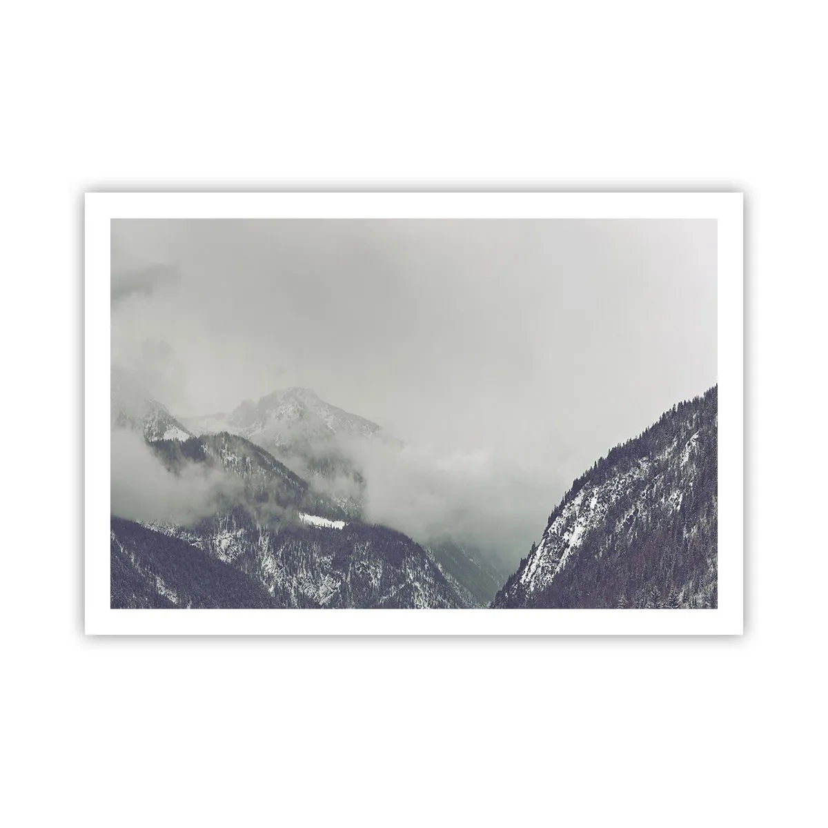 Poster - Nebliges Tal - 91x61 cm