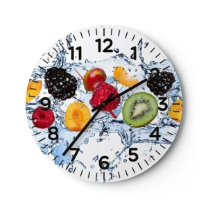 Wanduhr - Glasuhr - Viel Spaß mit uns - 30x30 cm