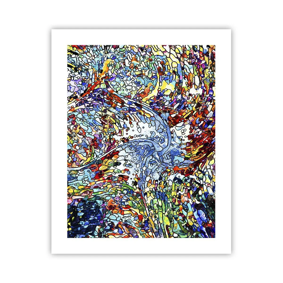 Poster - Glasmalerei Wassertropfen - 40x50 cm