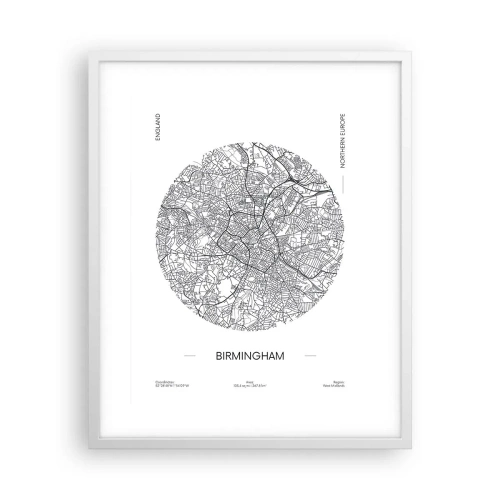 Poster in einem weißen Rahmen - Anatomie von Birmingham - 40x50 cm