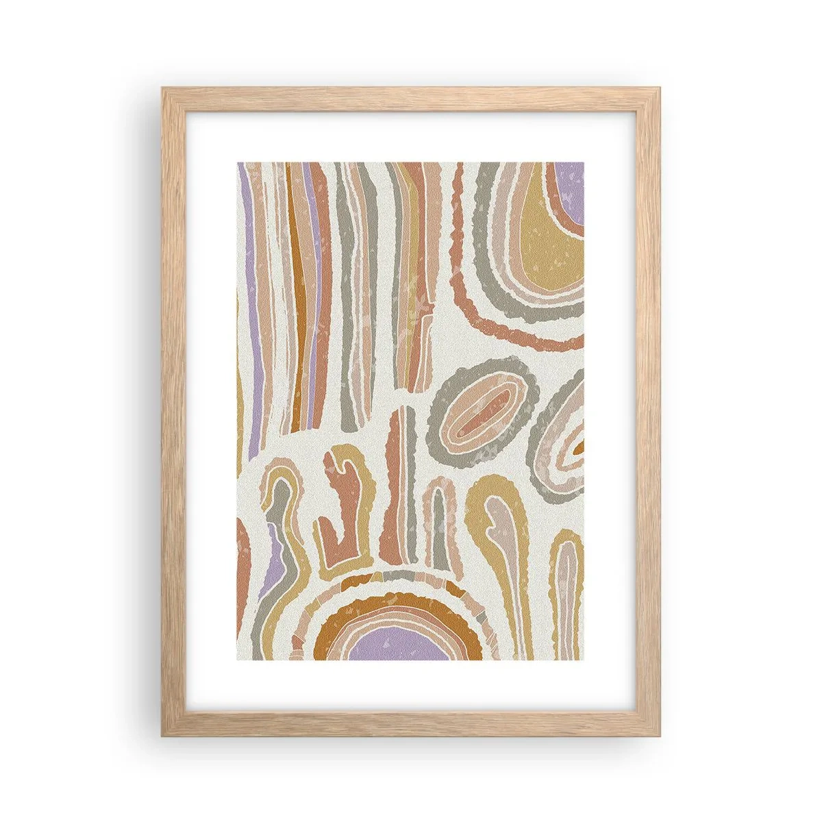Poster in einem Rahmen aus heller Eiche - Bunte Querschnitte - 30x40 cm