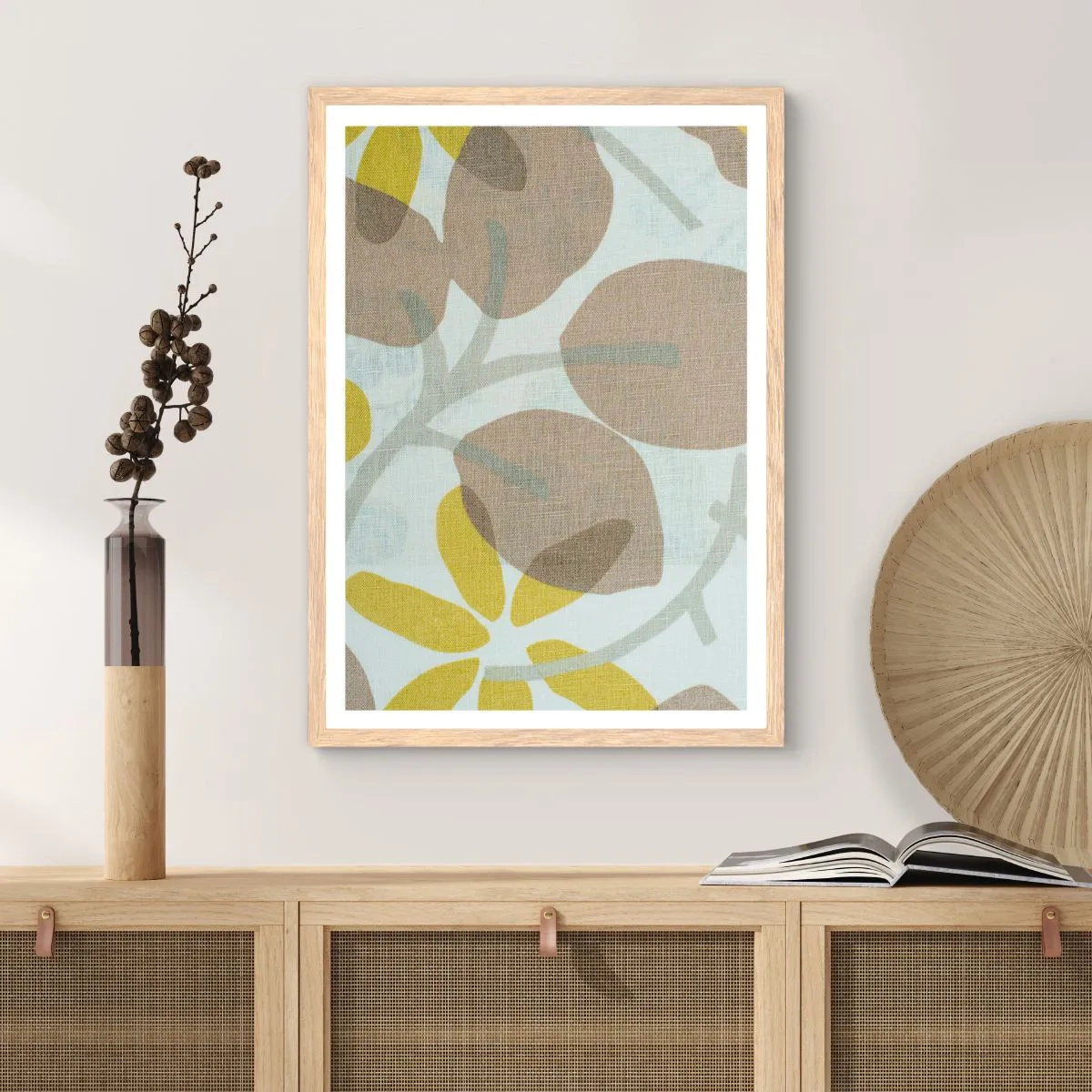 Poster in einem Rahmen aus heller Eiche - Komposition in voller Sonne - 70x100 cm