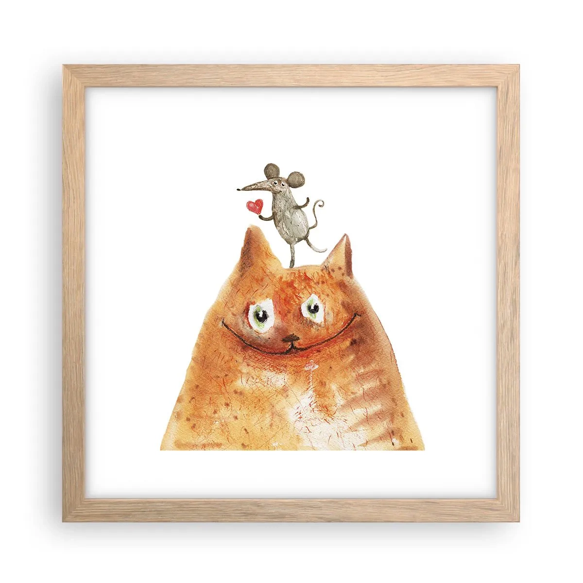 Poster in einem Rahmen aus heller Eiche - Paradoxien der Liebe - 30x30 cm