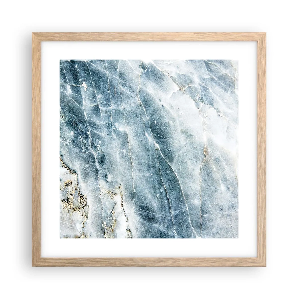 Poster in einem Rahmen aus heller Eiche - Eiswelt - 40x40 cm