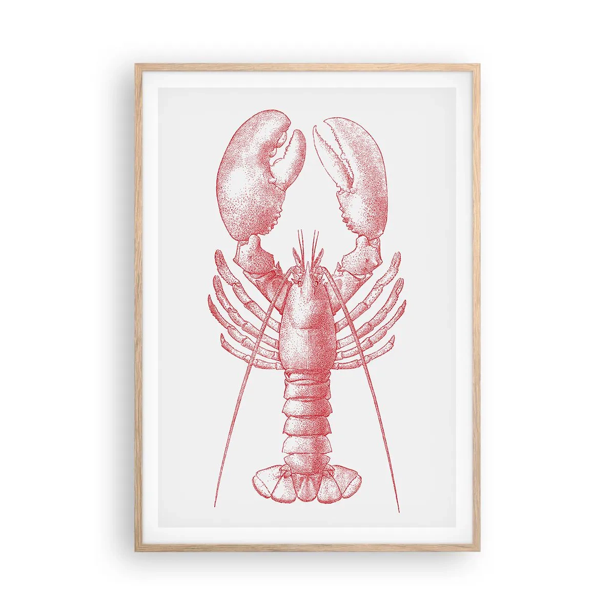 Poster in einem Rahmen aus heller Eiche - Hummer, der Homers würdig ist - 70x100 cm
