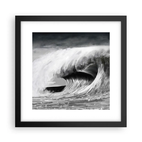 Poster in einem schwarzem Rahmen - Wut des Ozeans - 30x30 cm
