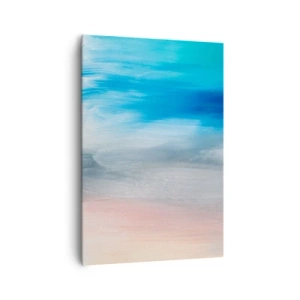 Bild auf Leinwand - Leinwandbild - Abstrakte Pinselstriche in Blau- und Rosatönen - 70x100cm - Elemente: Luft - Moderne Wanddekoration für Wohnzimmer und Schlafzimmer ARTTOR