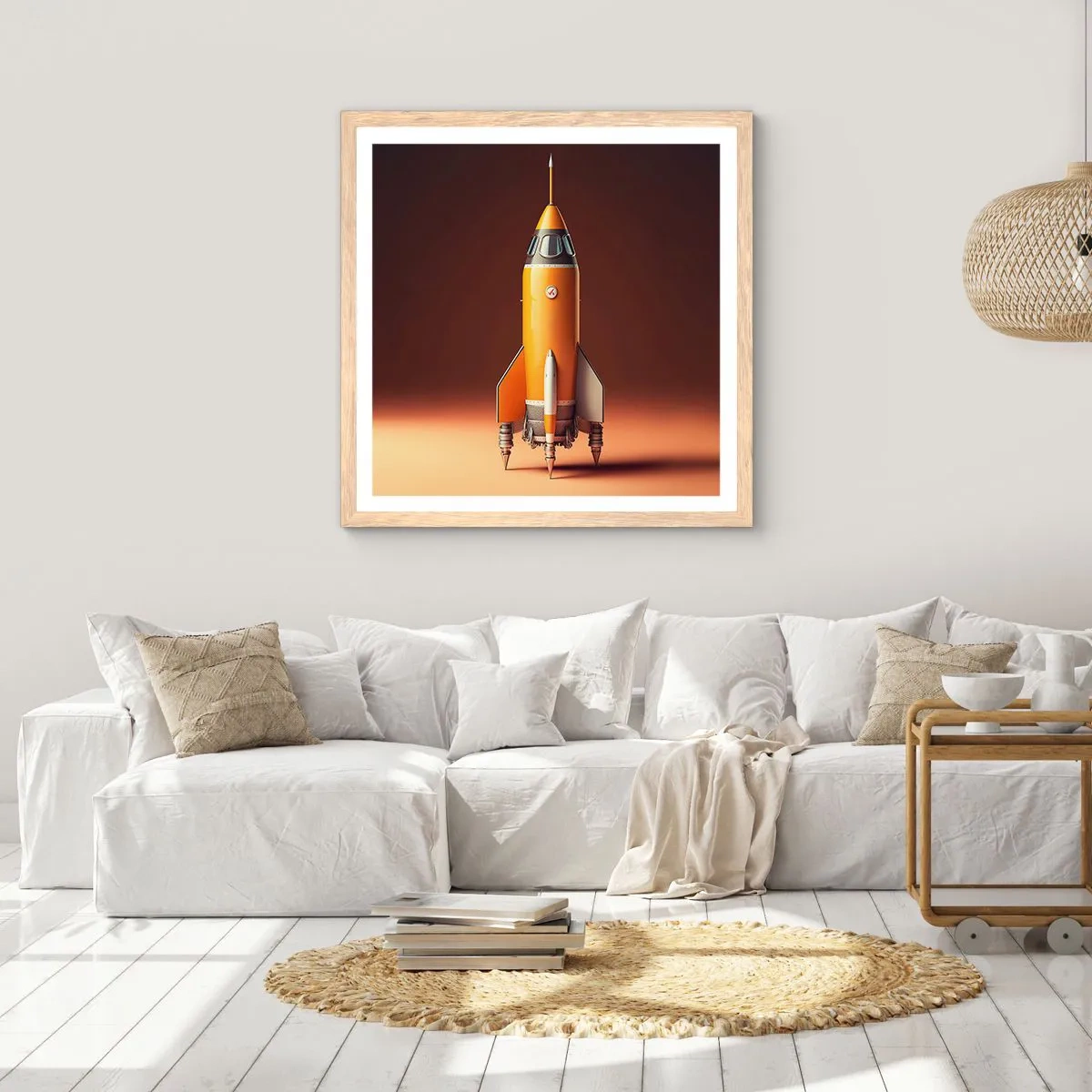 Poster in einem Rahmen aus heller Eiche - Es beginnt mit einem Traum - 30x30 cm