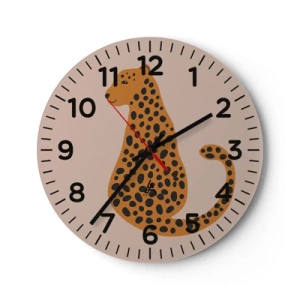 Wanduhr - Glasuhr - Leopardenmuster ist ein modisches Muster - 30x30 cm