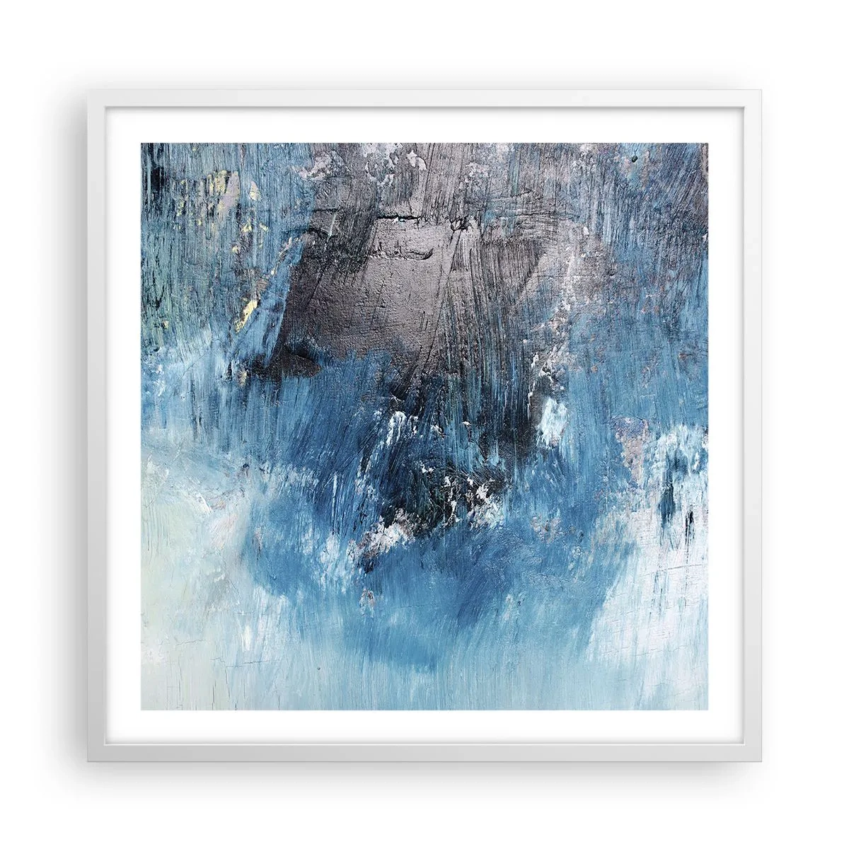 Poster in einem weißen Rahmen - Rhapsodie in Blau - 60x60 cm