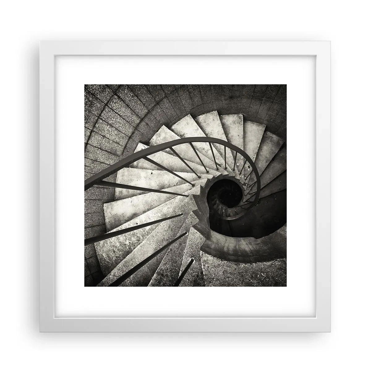 Poster in einem weißen Rahmen - Treppe hoch, Treppe runter - 30x30 cm