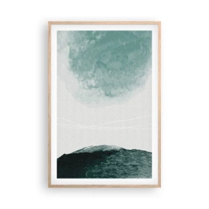 Poster in einem Rahmen aus heller Eiche - Begegnung mit Nebel - 61x91 cm