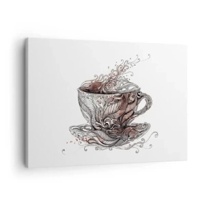 Bild auf Leinwand - Leinwandbild - Dekorative Kaffeetasse mit kunstvollem Muster - 70x50cm - Tee für alles - Moderne Wanddekoration für Wohnzimmer und Schlafzimmer ARTTOR