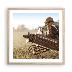 Poster in einem Rahmen aus heller Eiche - Start in Richtung eines Traums - 50x50 cm