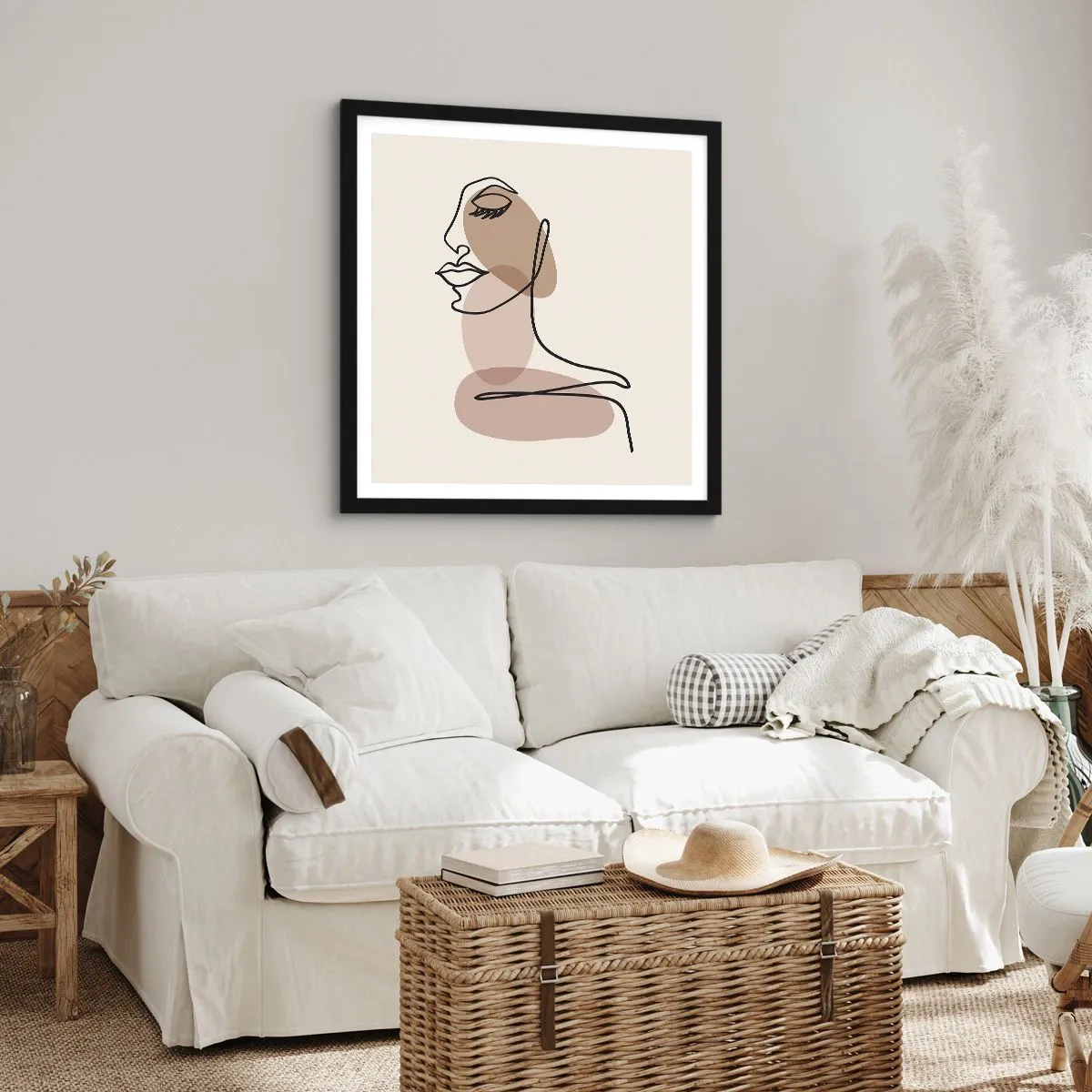 Poster in einem schwarzem Rahmen - Eine gewisse Linie der Schönheit - 60x60 cm