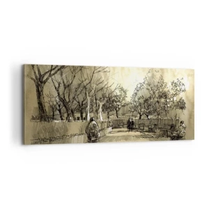Bild auf Leinwand - Leinwandbild - Ein Moment mit einer Feder angehalten - 100x40 cm