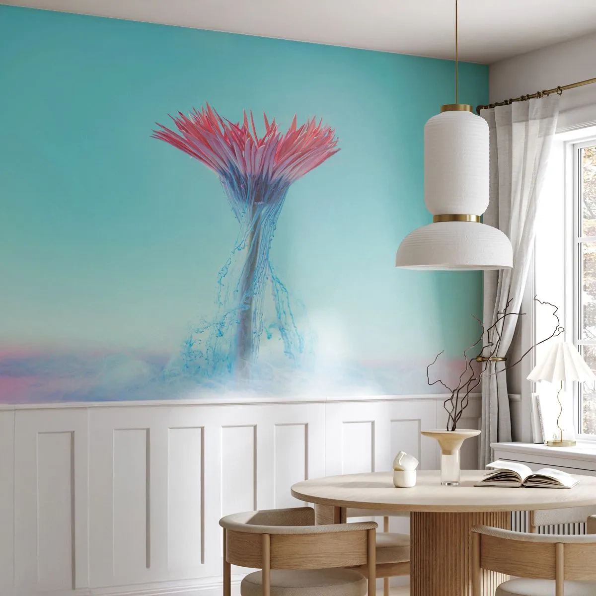Fototapete Premium Canvas - In einer belebenden Umarmung - Abstraktion, Blume, Stück - 250x175 cm