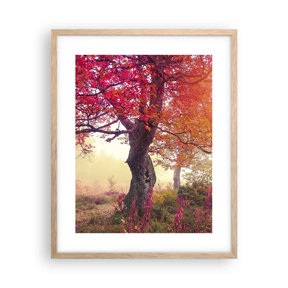 Poster in einem Rahmen aus heller Eiche - Blühende Raserei - 40x50 cm