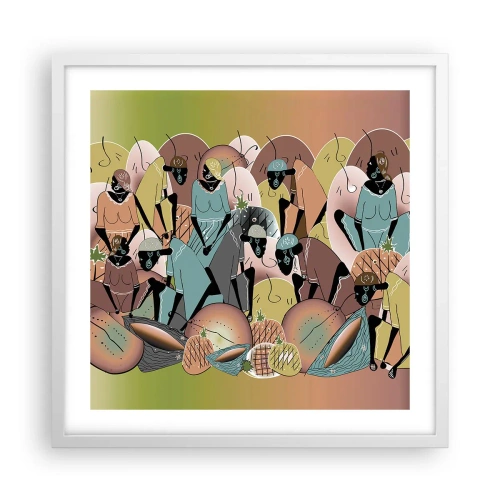 Poster in einem weißen Rahmen - Ein toller Urlaub steht bevor - 50x50 cm