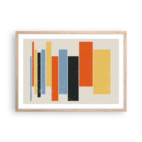 Poster in einem Rahmen aus heller Eiche - Musiknotation - 70x50 cm