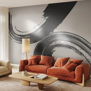 Fototapete Premium Canvas - Ausladend und kreisförmig - Stück, Bürste, Minimalismus - 500x350 cm