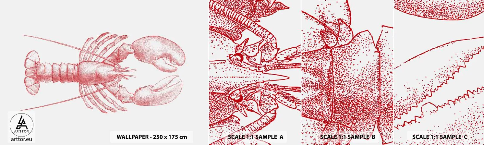 Fototapetenmuster Standard Eco - Hummer, der Homers würdig ist - Hummer, Meeresfrüchte, Schaltier - 100x30 cm