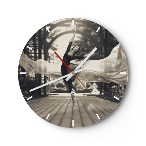Wanduhr - Glasuhr - Der Tanz des Gartengeistes - 40x40 cm