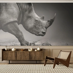 Selbstklebende Fototapete Deluxe Sticker - Unaufhaltsame Stärke - Nashorn, Tiere, Afrika - 250x175 cm