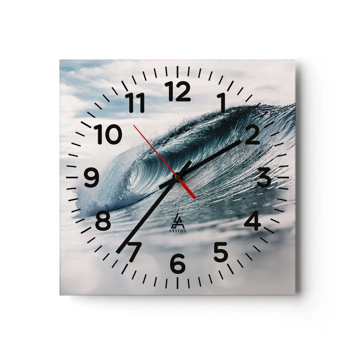 Wanduhr - Glasuhr - Wasserspitze - 30x30 cm