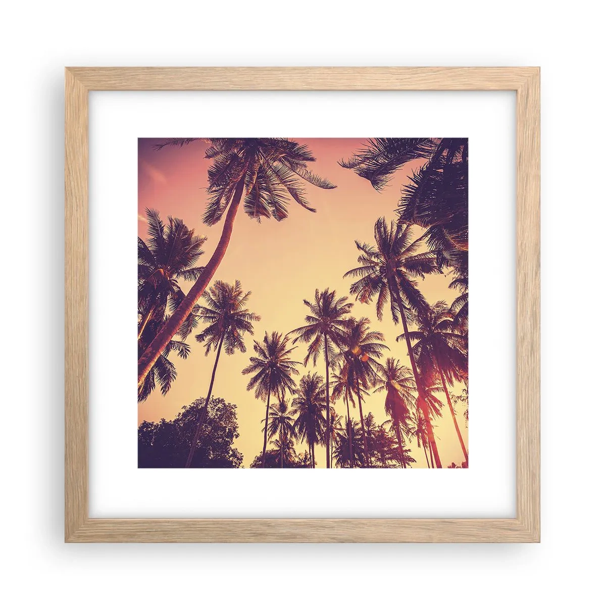 Poster in einem Rahmen aus heller Eiche - Tropische Variante - 30x30 cm