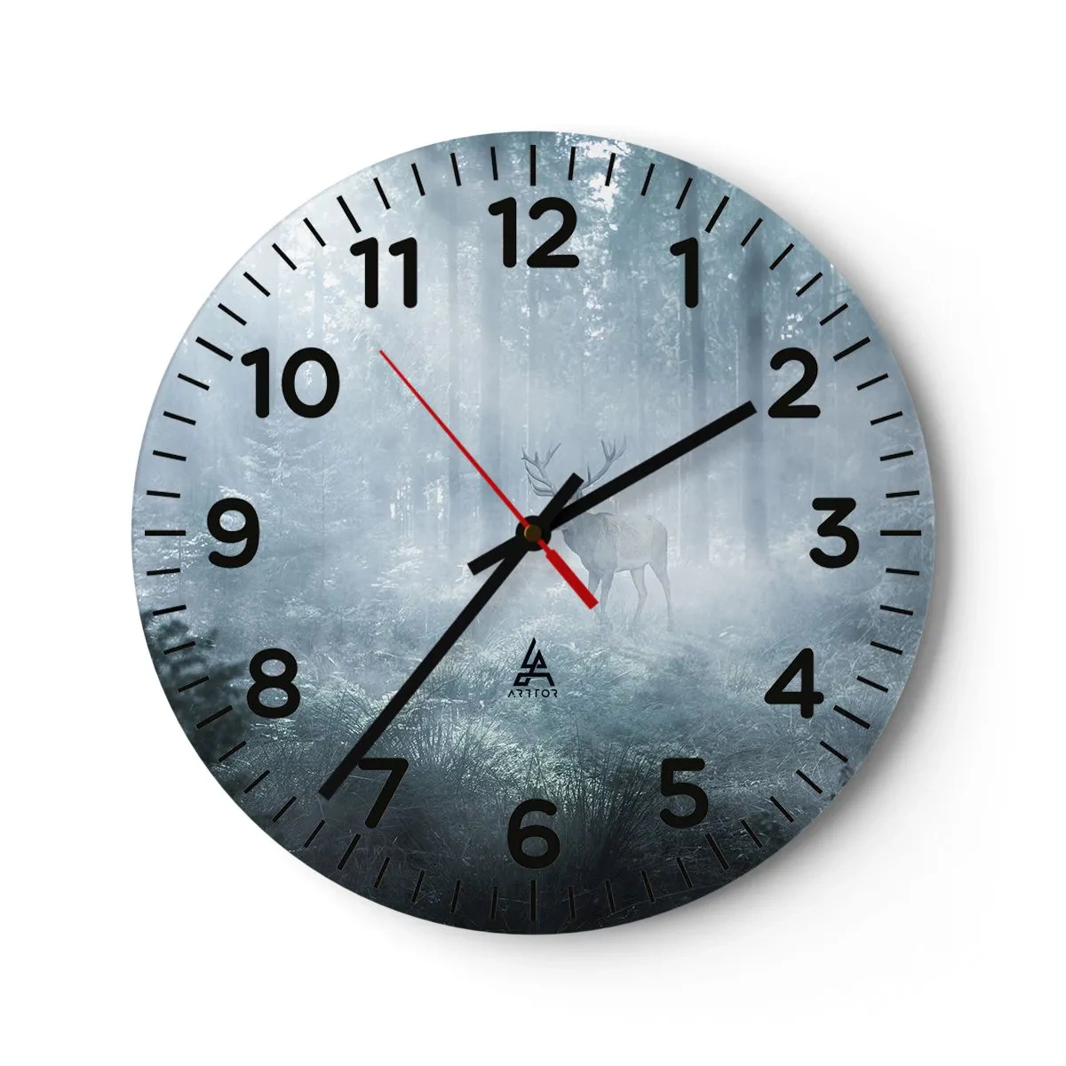 Wanduhr - Glasuhr - Morgenvisite auf dem Grundstück - 30x30 cm