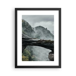 Poster in einem schwarzem Rahmen - Abenteuer beginnt gleich - 30x40 cm