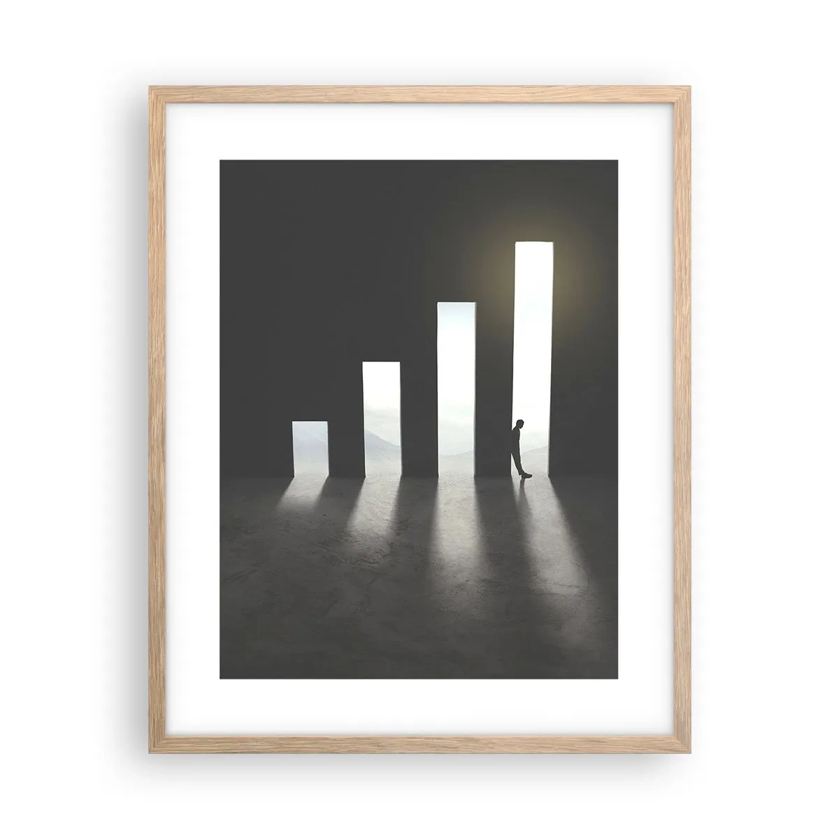 Poster in einem Rahmen aus heller Eiche - Erfolg – Impression - 40x50 cm