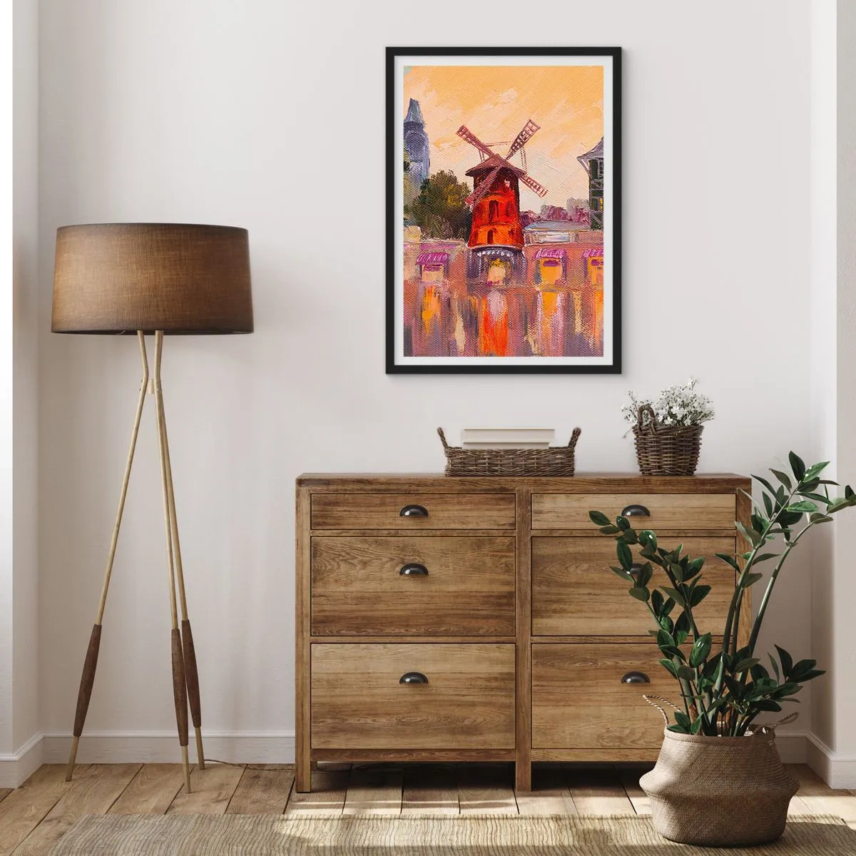 Poster in einem schwarzem Rahmen - Pariser Ikonen – Moulin Rouge - 70x100 cm