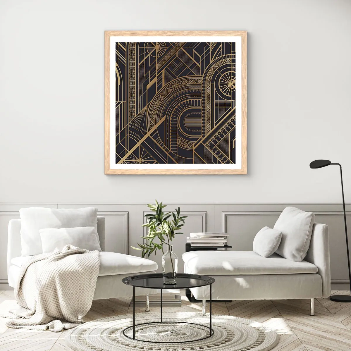 Poster in einem Rahmen aus heller Eiche - Konzepte, Ideen, Pläne - 40x40 cm