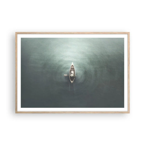 Poster in einem Rahmen aus heller Eiche - Durch den Mondsee - 100x70 cm