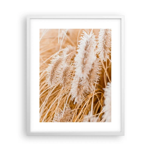 Poster in einem weißen Rahmen - Das goldene Rauschen des Grases - 40x50 cm