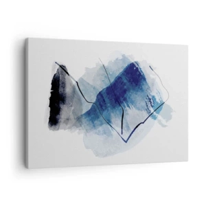 Bild auf Leinwand - Leinwandbild - Abstrakte Formen in Blautönen mit zarten Linien - 70x50cm - Eisberg - Moderne Wanddekoration für Wohnzimmer und Schlafzimmer ARTTOR