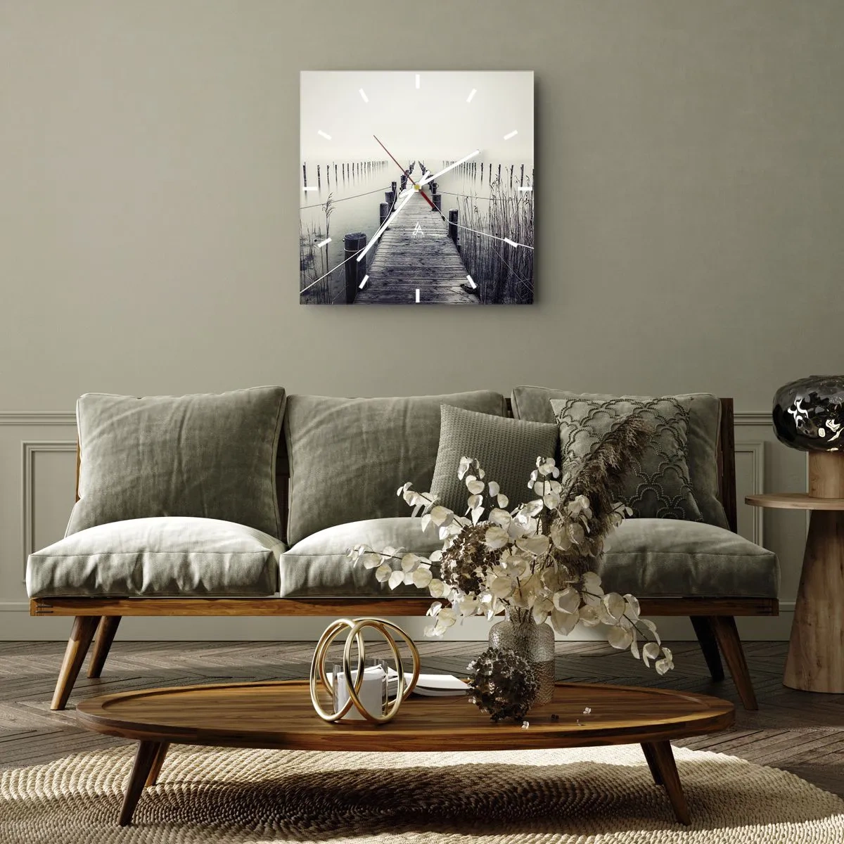 Wanduhr - Glasuhr - Tauchen Sie in Ruhe ein - 40x40 cm