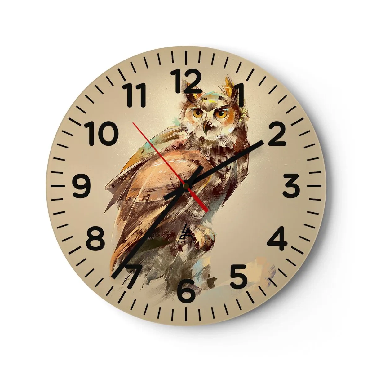 Wanduhr - Glasuhr - Die klügste Eule - bestätigt den Eichenwald - 30x30 cm