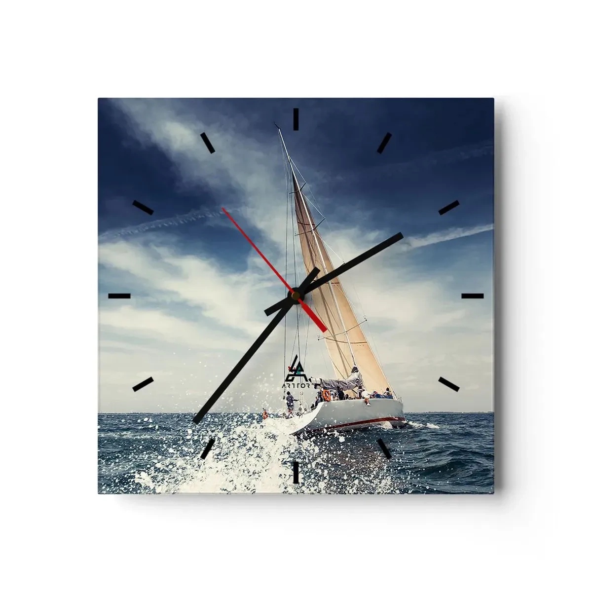 Wanduhr - Glasuhr - Sie werden uns nicht einholen! - 40x40 cm