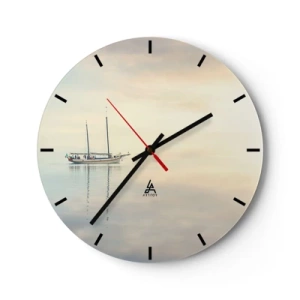 Wanduhr - Glasuhr - Im Meer der Stille - 40x40 cm