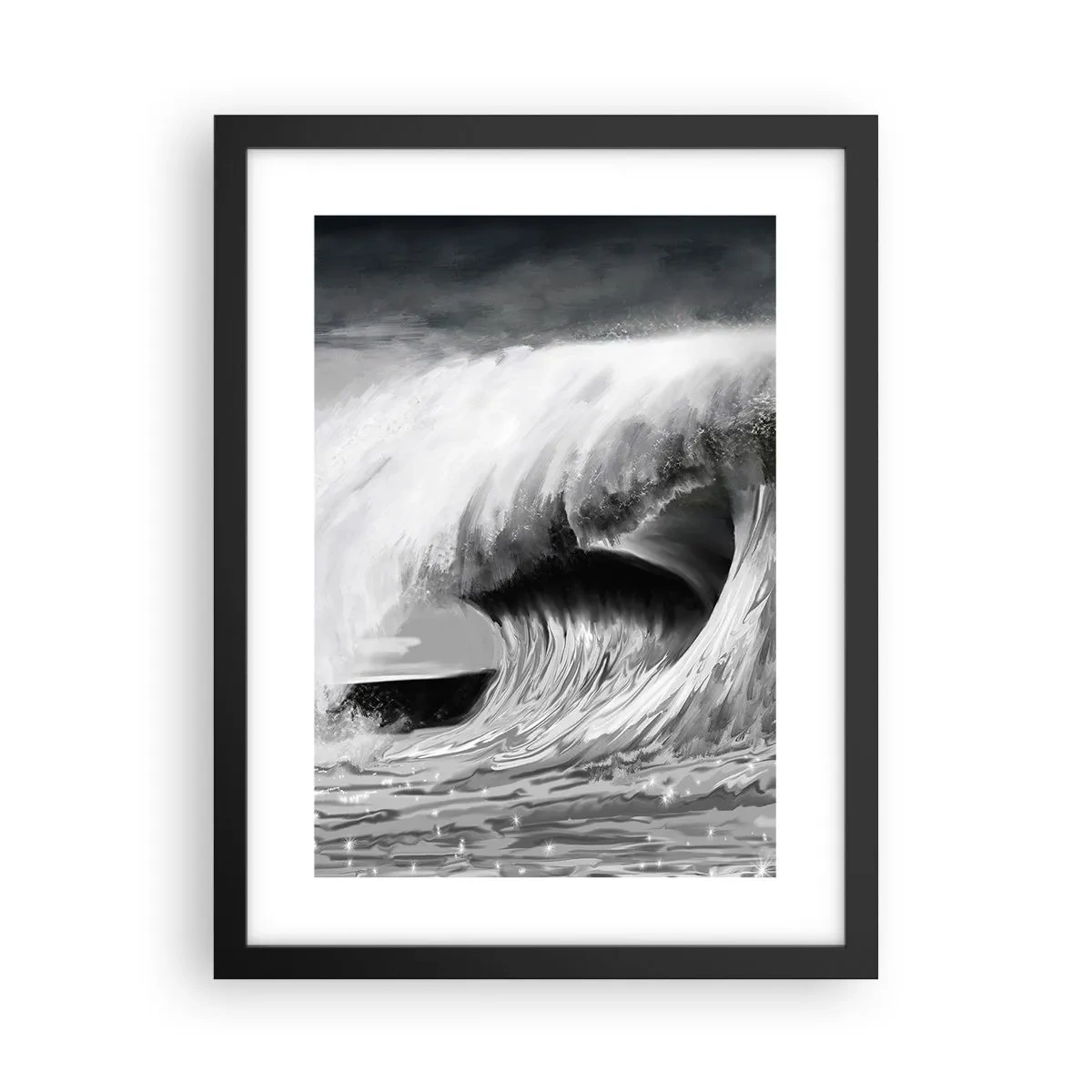 Poster in einem schwarzem Rahmen - Wut des Ozeans - 30x40 cm