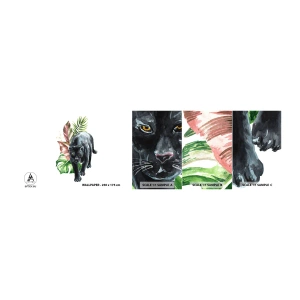 Fototapeten Muster Selbstklebend Deluxe Sticker - Wildheit des Herzens - Schwarzer Panther, Tiere, Natur - 100x30 cm