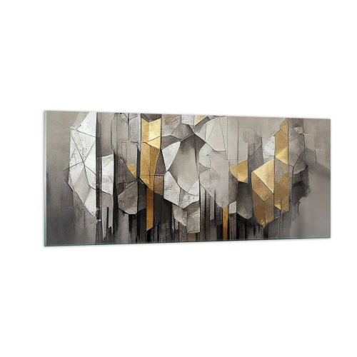 Glasbild - Bild auf glas - Komposition aus Eis und Licht - 100x40 cm