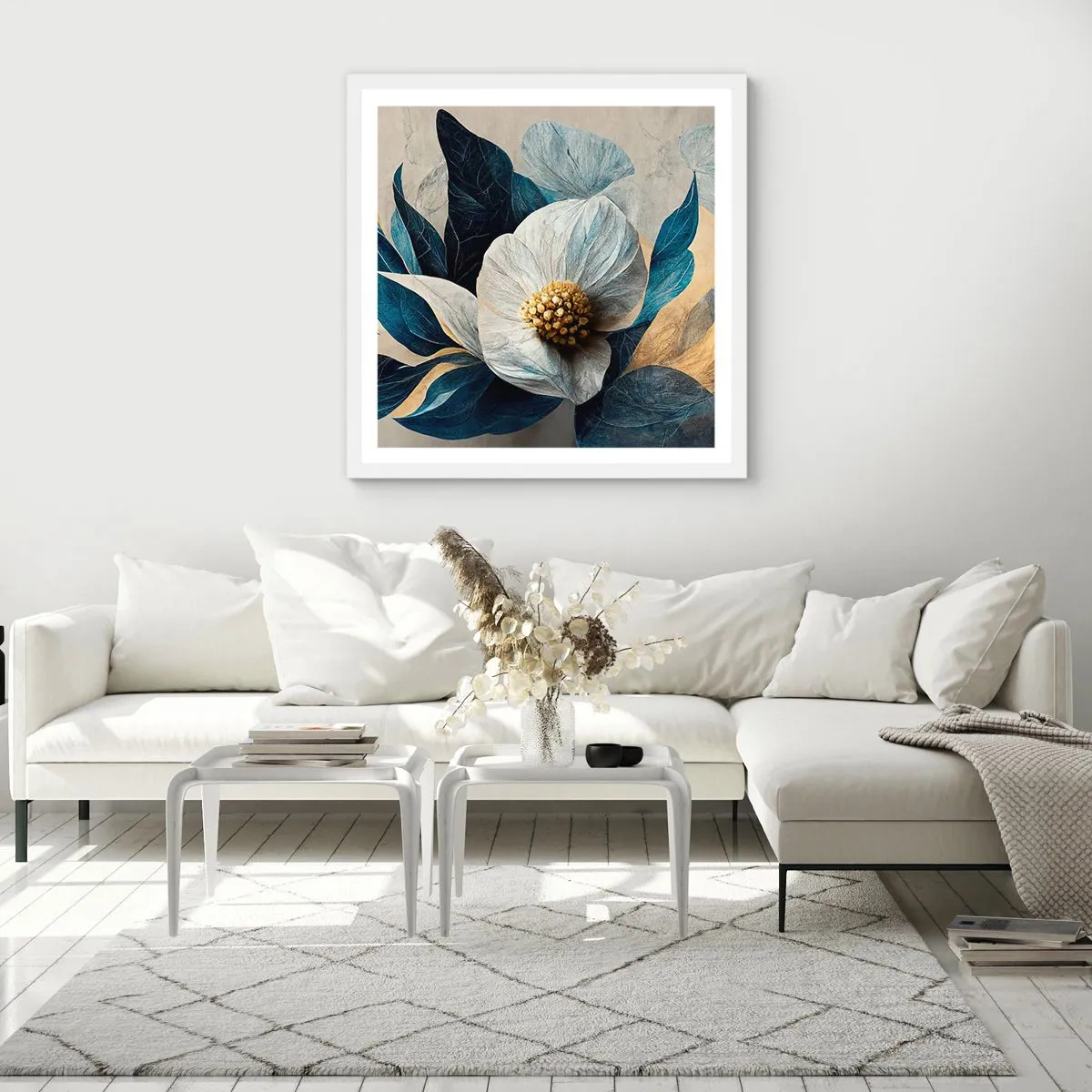 Poster in einem weißen Rahmen - Er hat ein Herz aus Gold - 50x50 cm