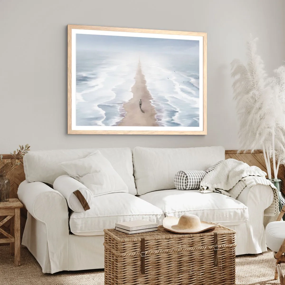 Poster in einem Rahmen aus heller Eiche - Glänzende Zukunft - 100x70 cm