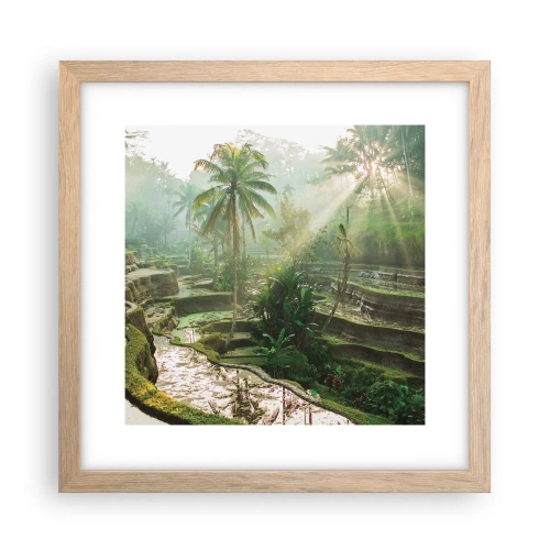 Poster in einem Rahmen aus heller Eiche - In der Sonne aufwachsen - 30x30 cm