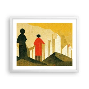 Poster in einem weißen Rahmen - Es ist noch ein langer Weg - 50x40 cm