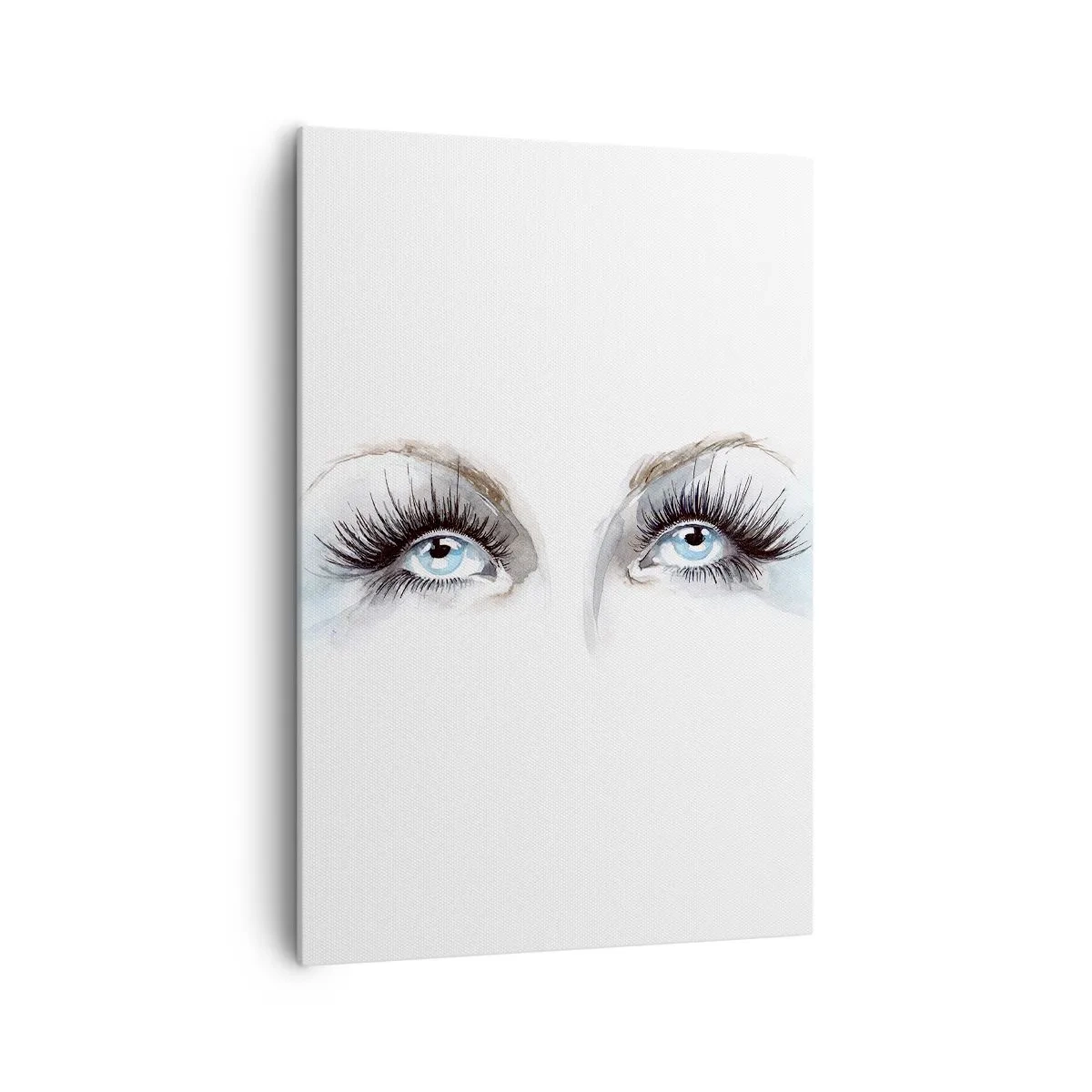 Bild auf Leinwand - Leinwandbild - Aquarell mit blauen Augen und zarten Akzenten - 70x100cm - Engelsaugen? - Moderne Wanddekoration für Wohnzimmer und Schlafzimmer ARTTOR